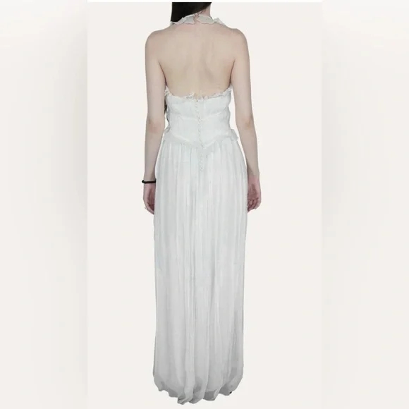 Early 2000s John Galliano white silk dress - threedaughtersproperties.com